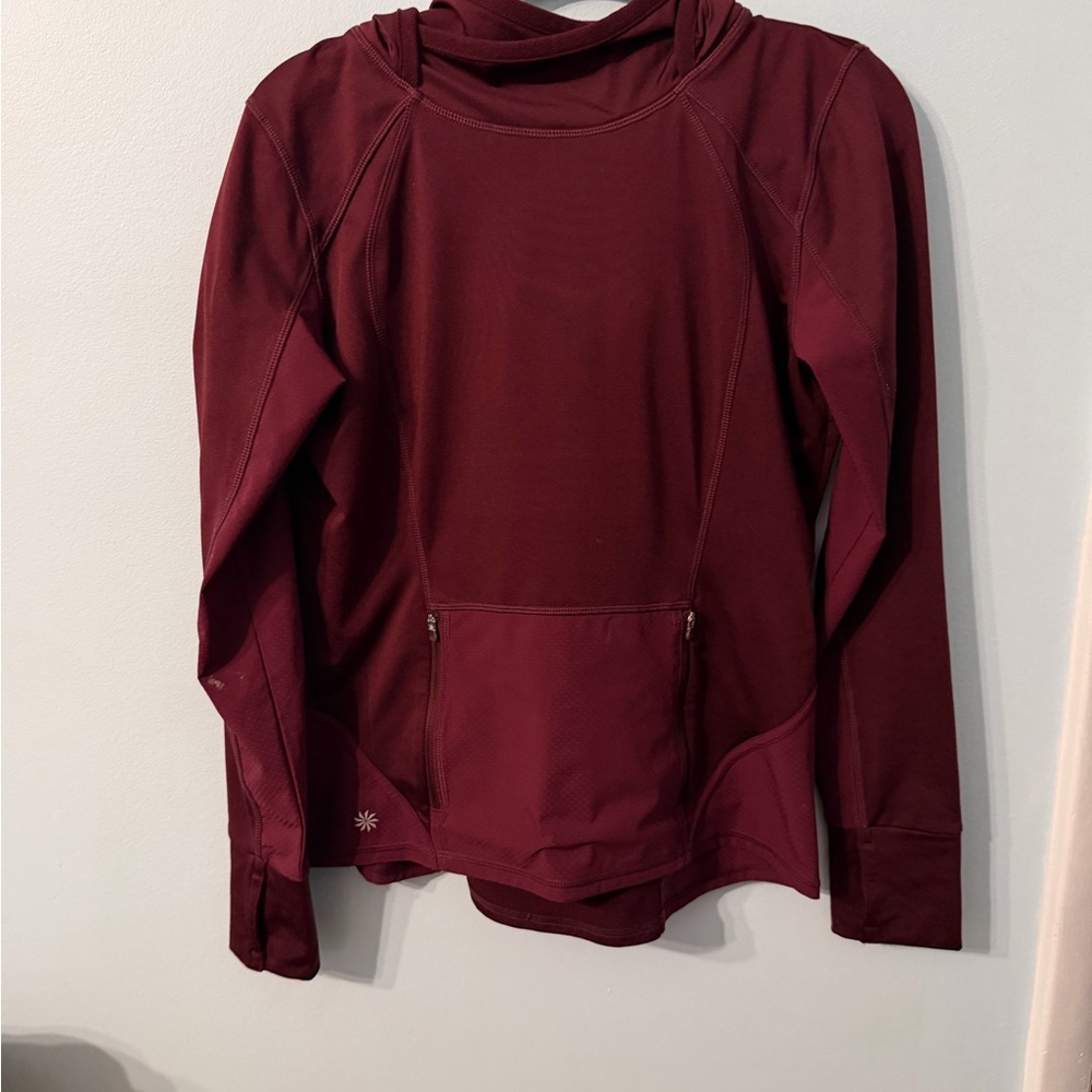 “Plush Tech Hoodie Cowl Neck”Long Sleeve Athleta Jacket/Top